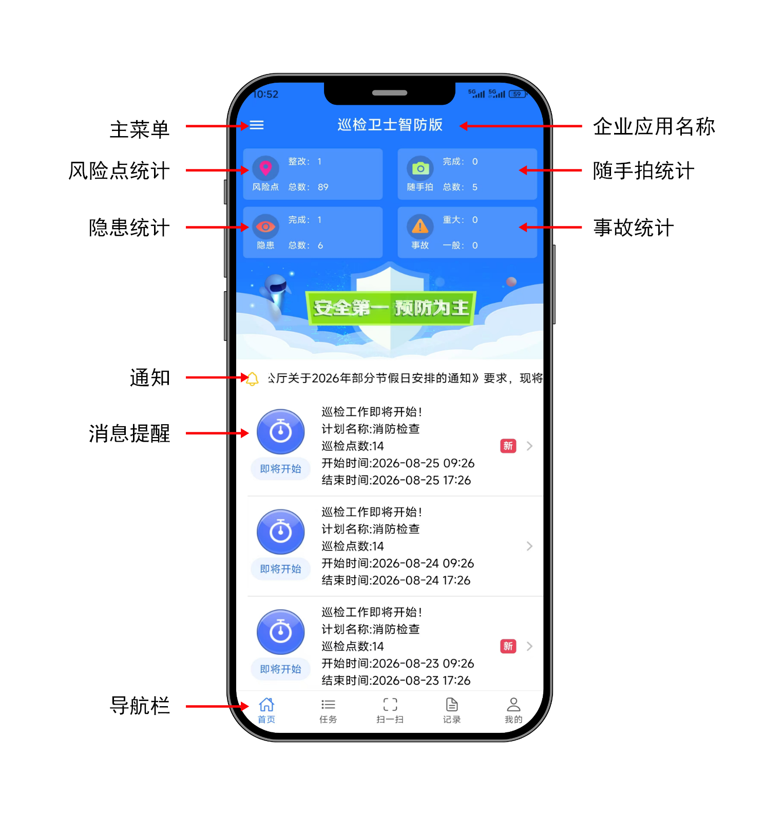 工作台界面示意图