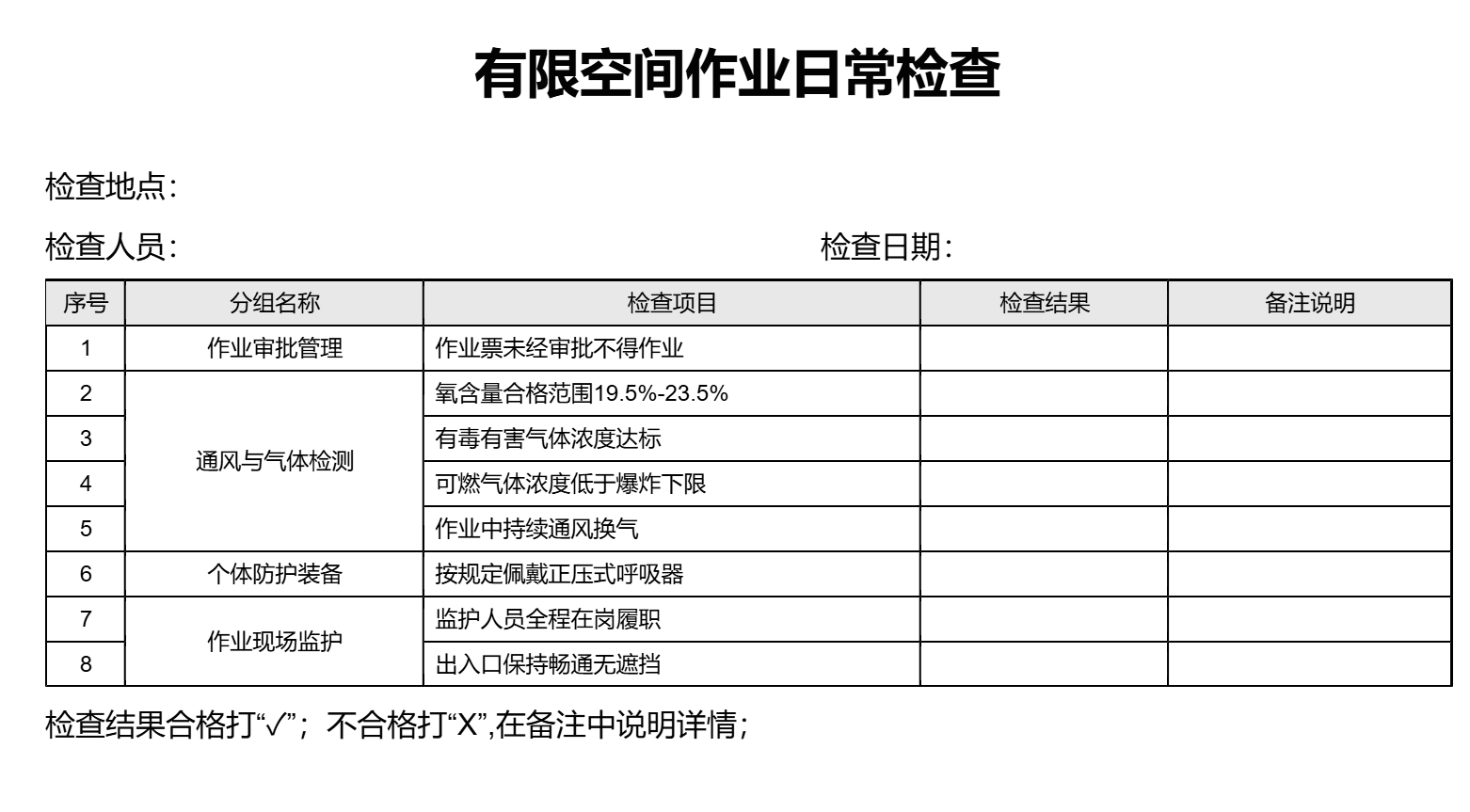 JHA作业危害分析表